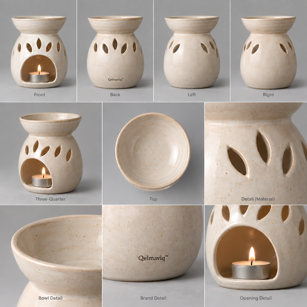 Qelmaviq™ Handcrafted Ceramic Aroma Burner main image 06