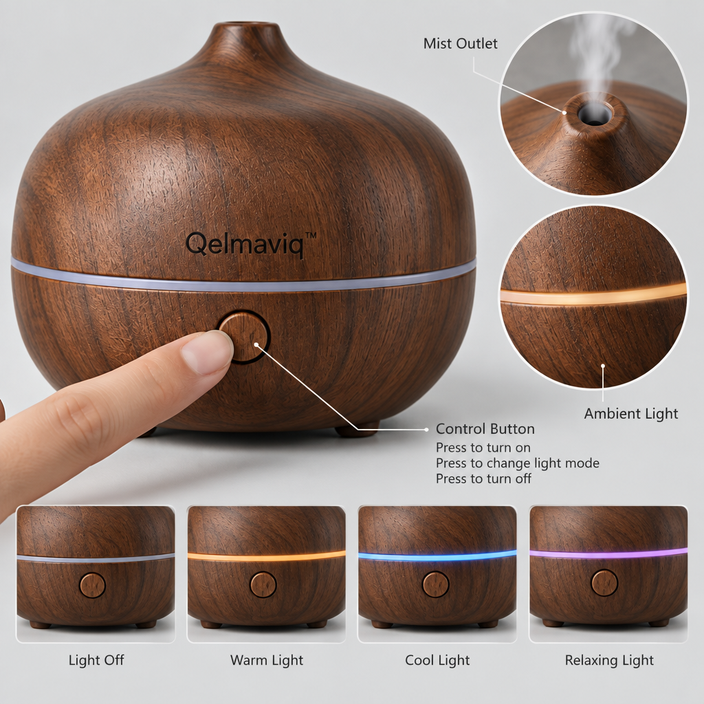 Qelmaviq™ Natural Wood Aroma Diffuser main image 03