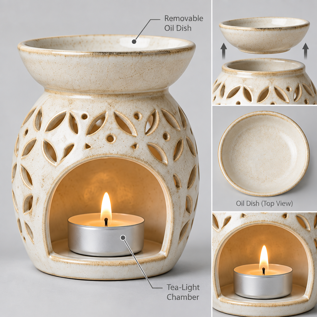 Qelmaviq™ Vintage Cutout Essential Oil Burner main image 03