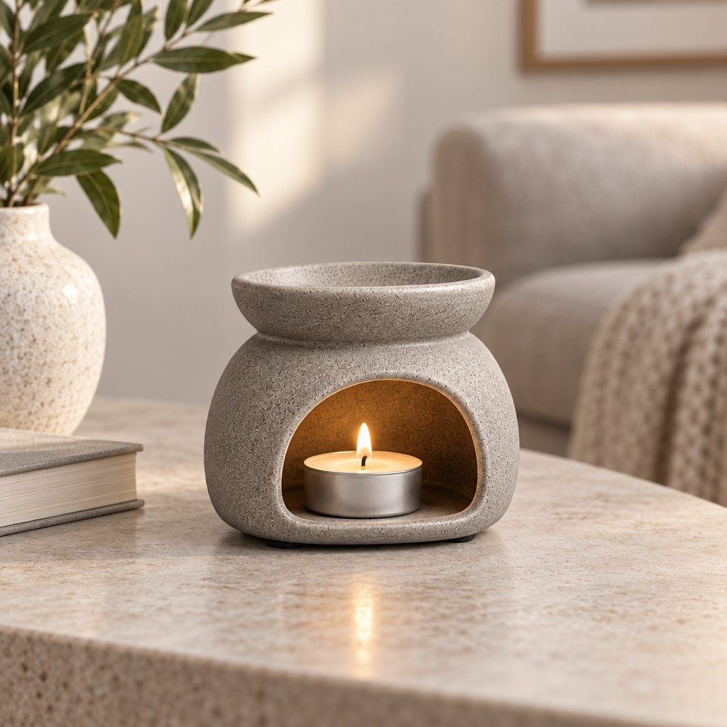 Qelmaviq™ Minimal Stone-Texture Aroma Burner main image 02