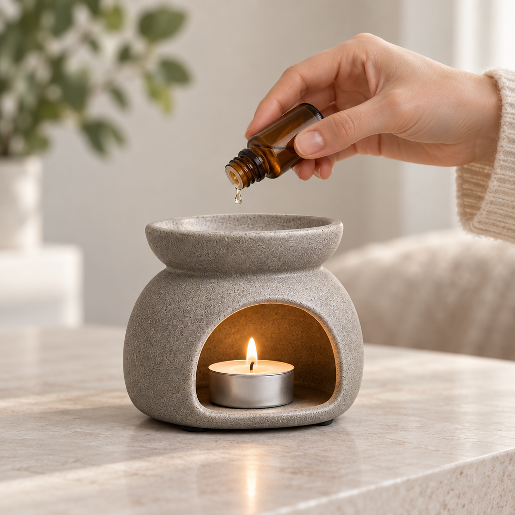 Qelmaviq™ Minimal Stone-Texture Aroma Burner main image 04