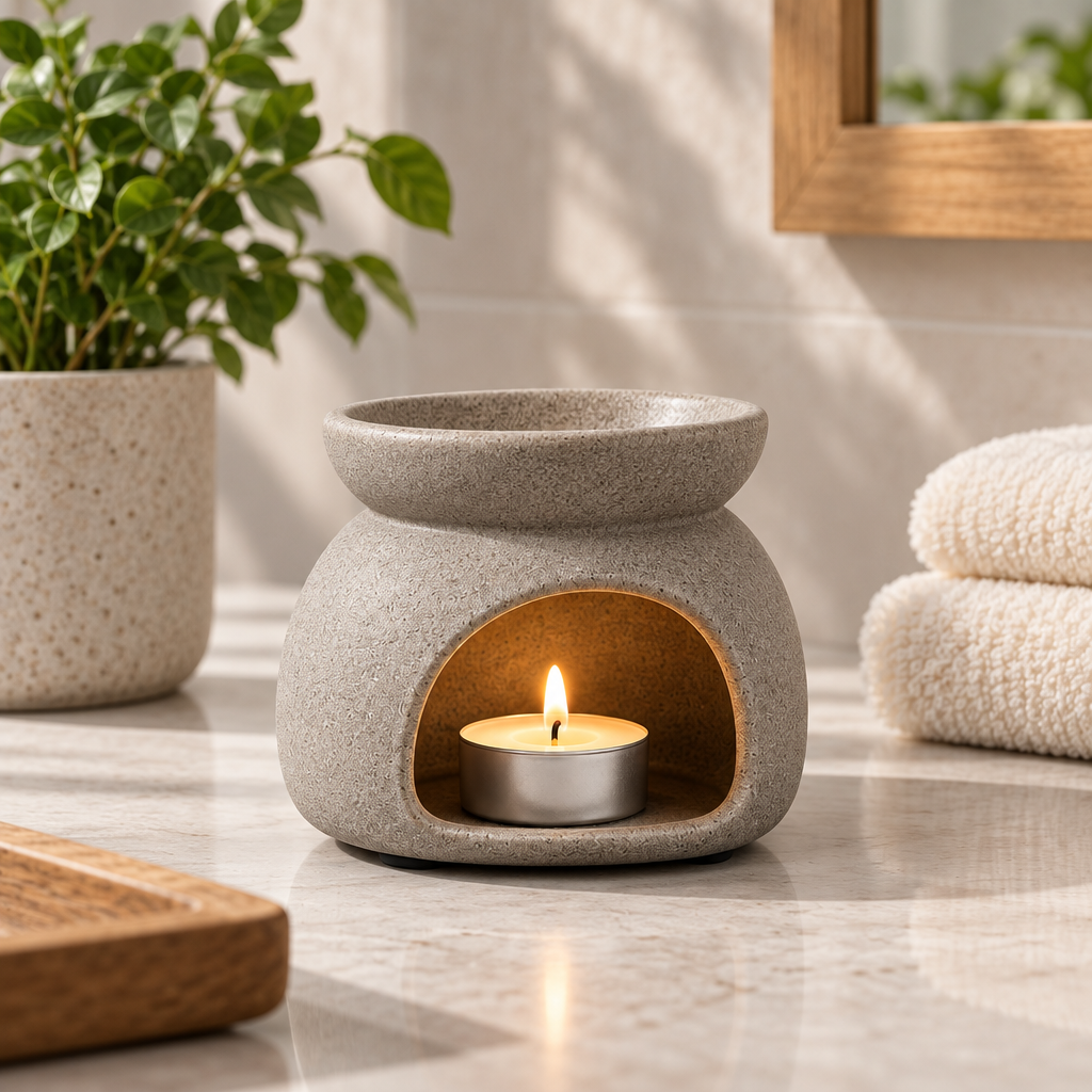 Qelmaviq™ Minimal Stone-Texture Aroma Burner main image 05