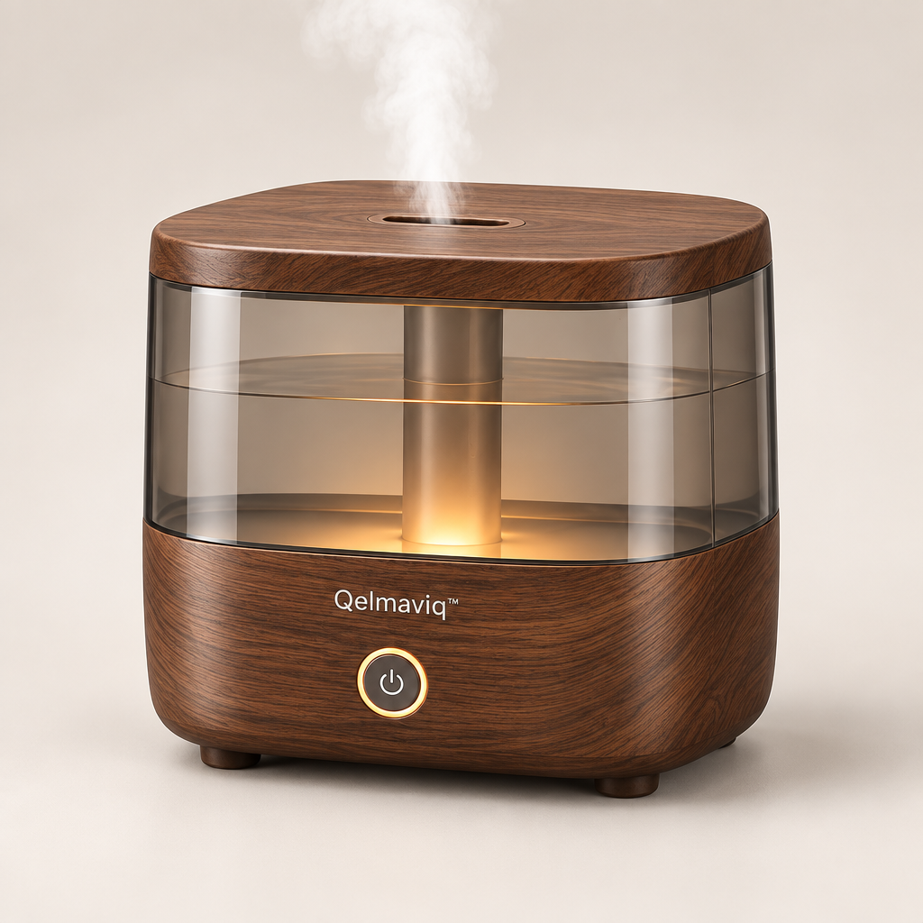 Qelmaviq™ Wood-Grain Silent Aroma Humidifier hero