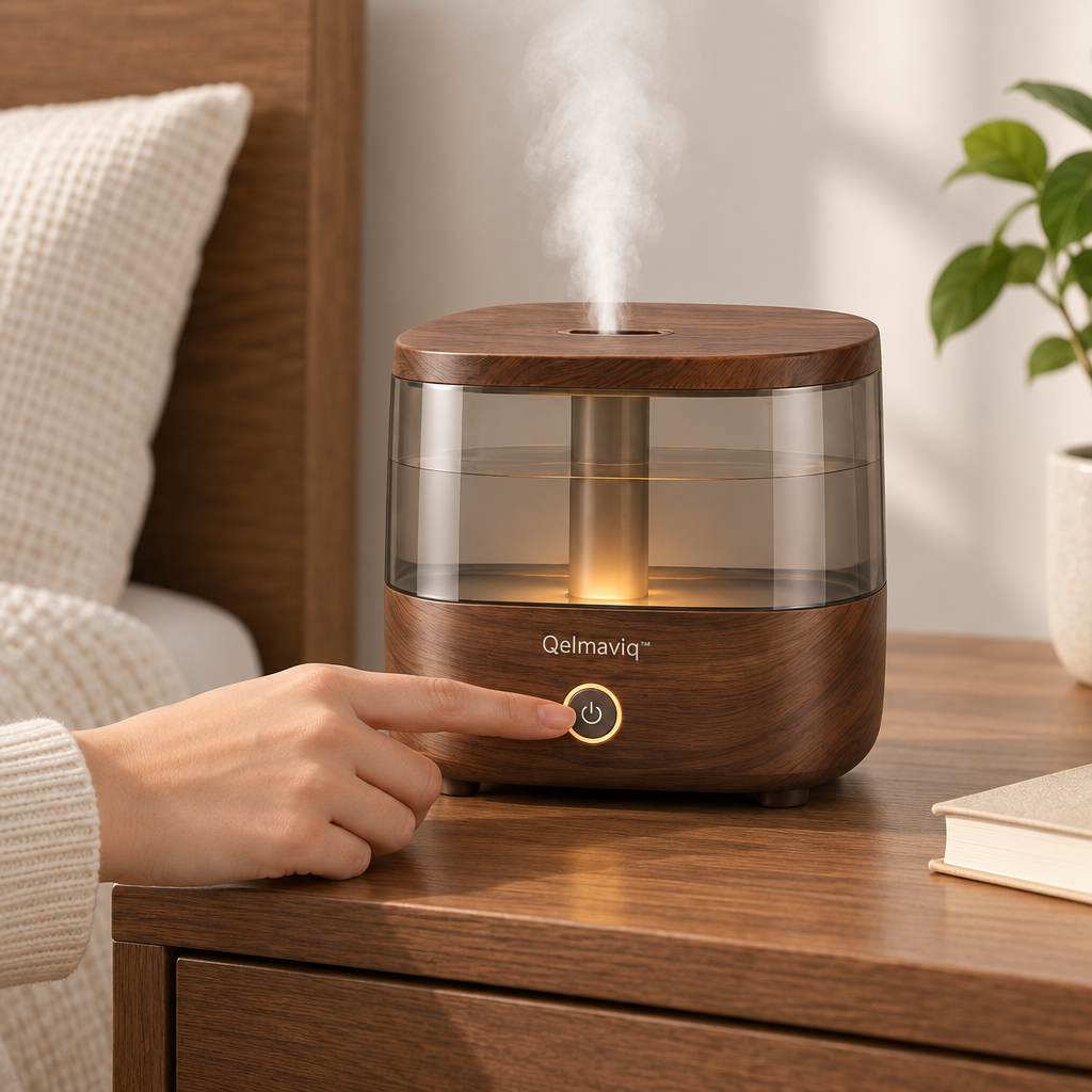 Qelmaviq™ Wood-Grain Silent Aroma Humidifier main image 04