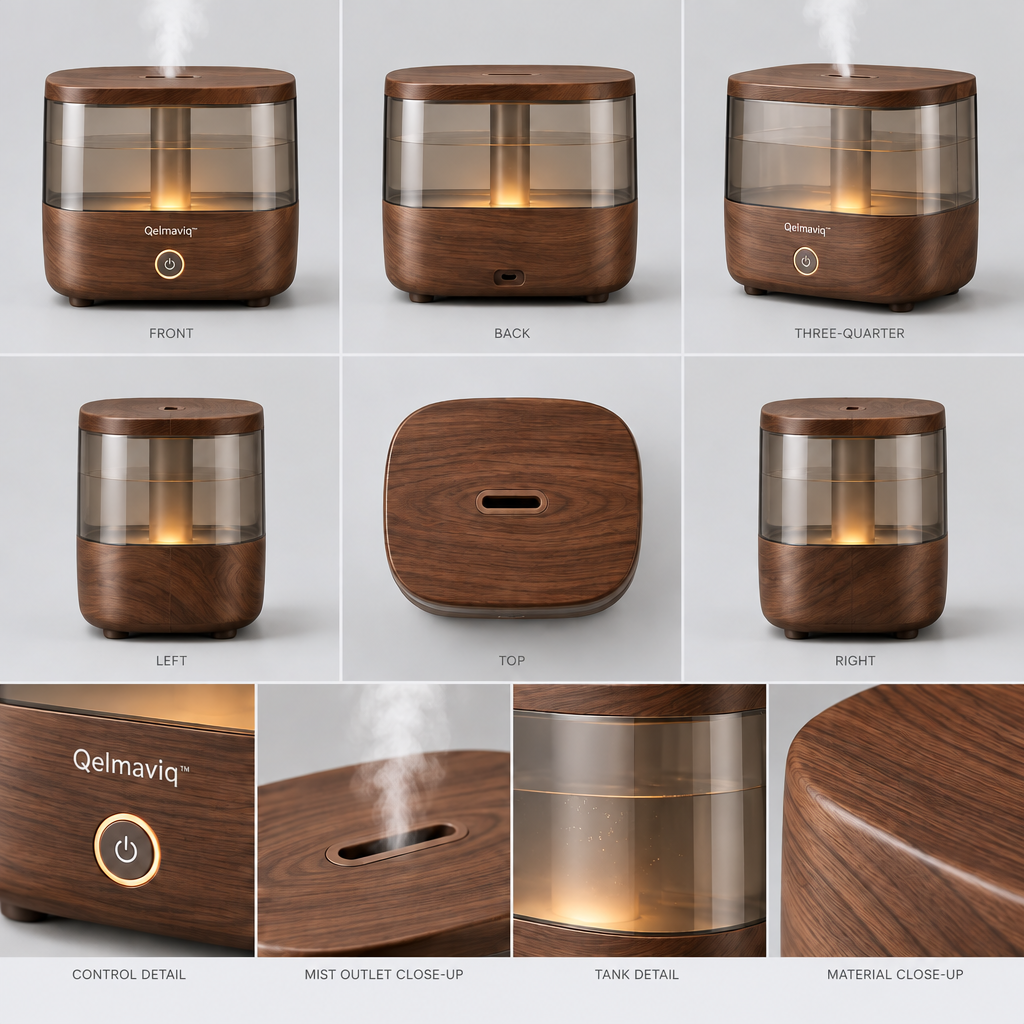 Qelmaviq™ Wood-Grain Silent Aroma Humidifier main image 06