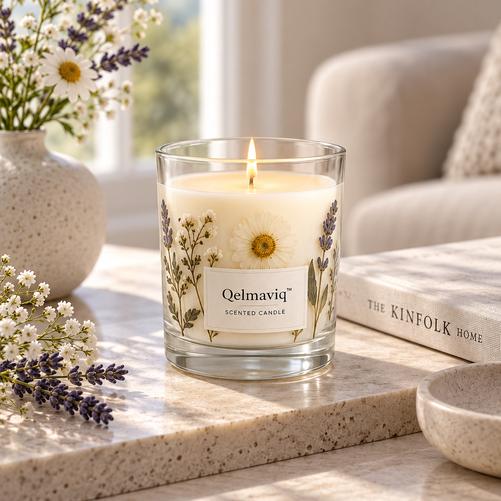 Qelmaviq™ Glass Botanical Scented Candle main image 02