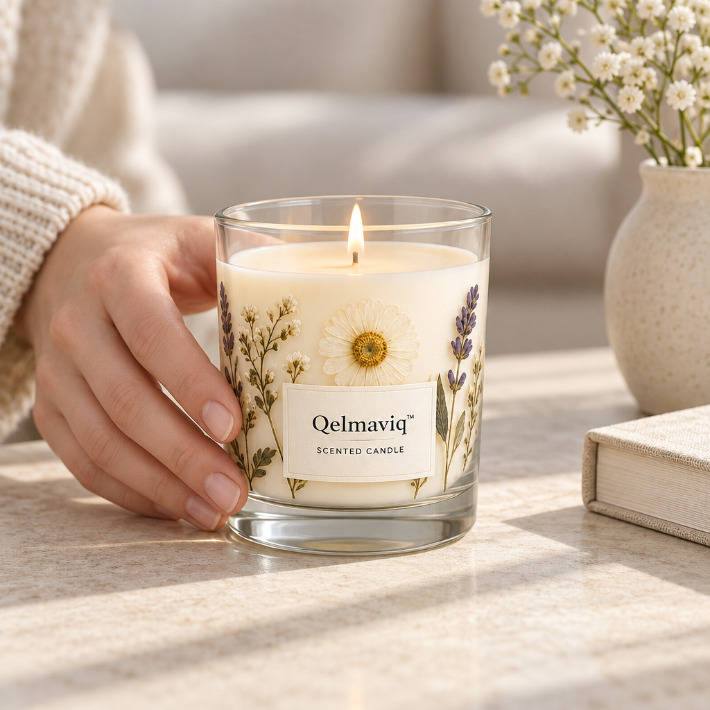 Qelmaviq™ Glass Botanical Scented Candle main image 04
