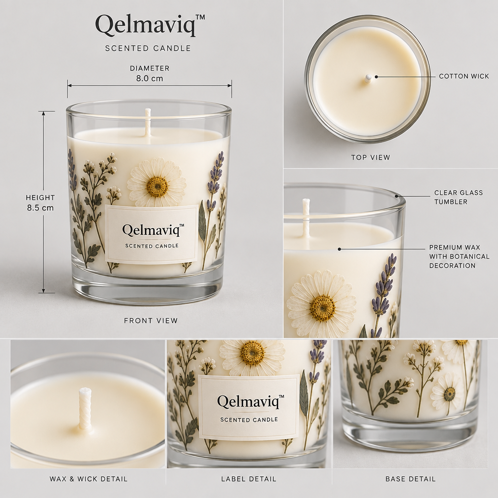 Qelmaviq™ Glass Botanical Scented Candle main image 06