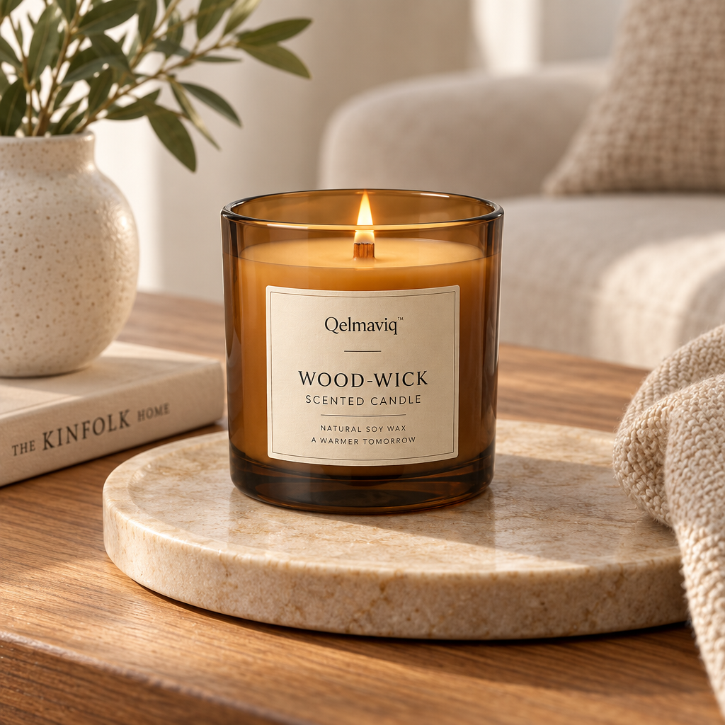 Qelmaviq™ Wood-Wick Scented Candle main image 02