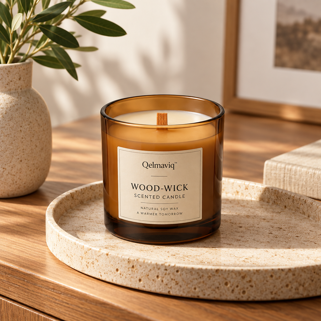 Qelmaviq™ Wood-Wick Scented Candle main image 05