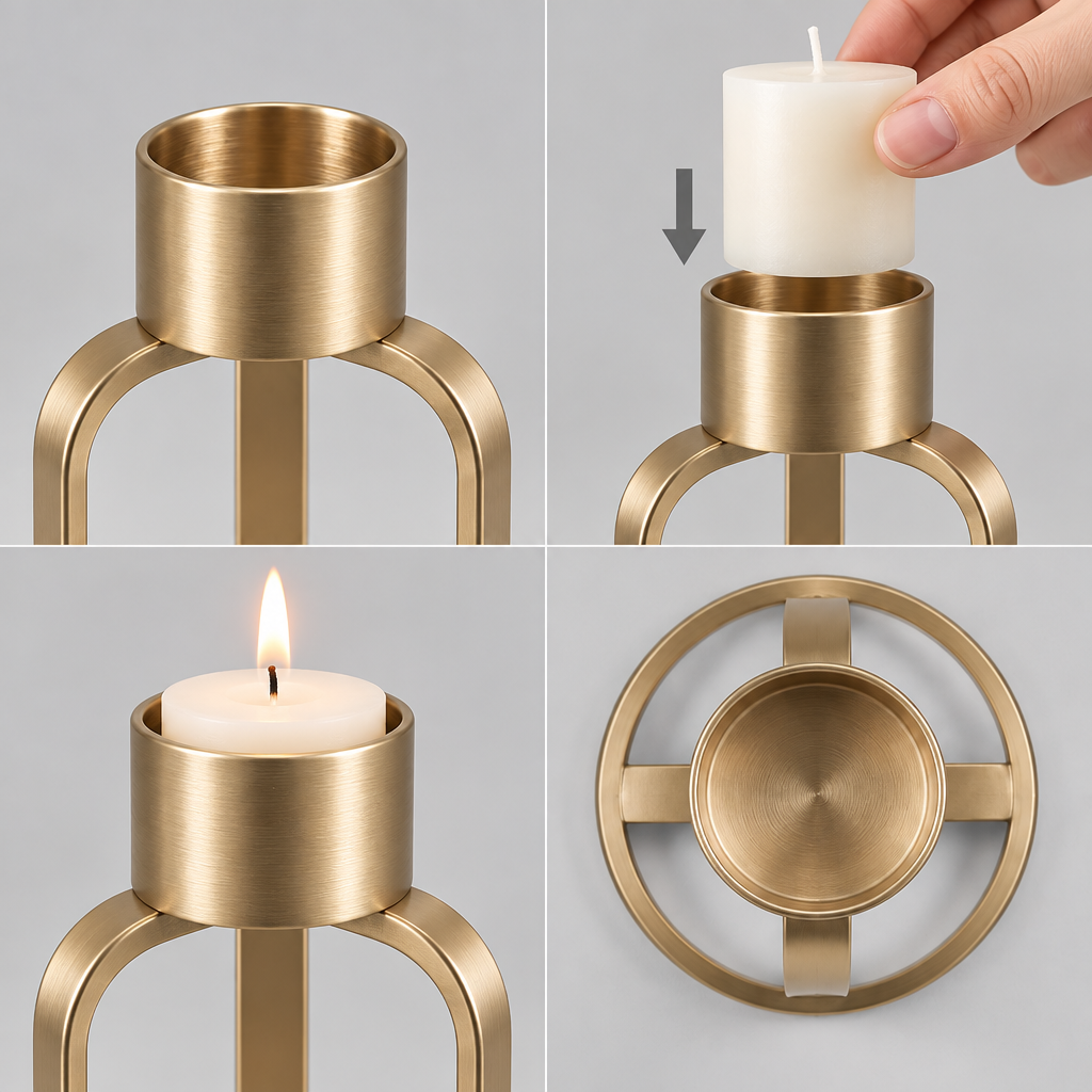 Qelmaviq™ Modern Metal Candle Holder main image 03